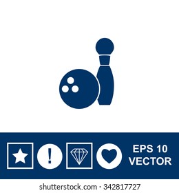 The bowling icon. Game symbol.