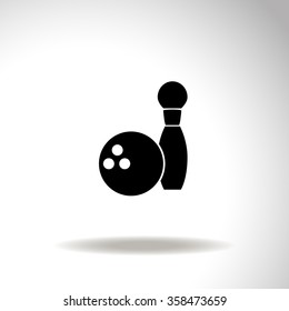 The bowling icon. Game symbol.