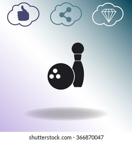 The bowling icon. Game symbol.