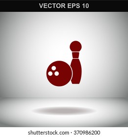 The bowling icon. Game symbol.