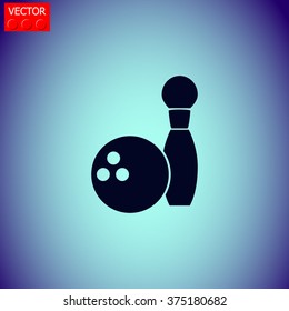 The bowling icon. Game symbol.