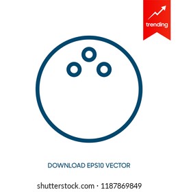 The bowling icon. Game symbol. Flat Vector illustration