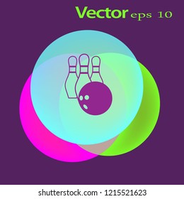 The bowling icon. Game symbol. Flat Vector illustration