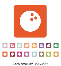 The bowling icon. Game symbol. Flat Vector illustration. Button Set