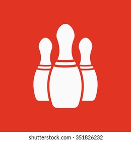 The bowling icon. Game symbol. Flat Vector illustration