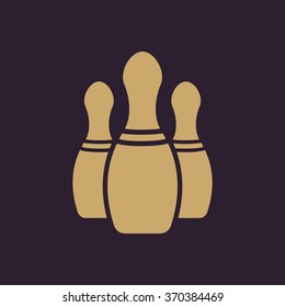 The bowling icon. Game symbol. Flat Vector illustration