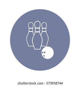 The bowling icon. Game symbol. Flat Vector illustration