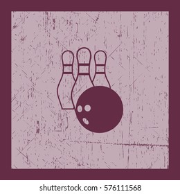 The bowling icon. Game symbol. Flat Vector illustration