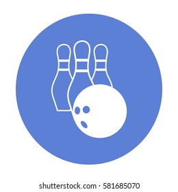 The bowling icon. Game symbol. Flat Vector illustration