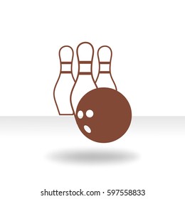 The bowling icon. Game symbol. Flat Vector illustration