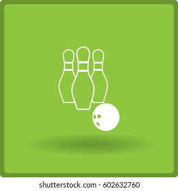 The bowling icon. Game symbol. Flat Vector illustration