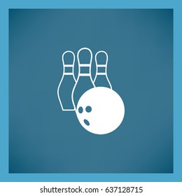 The bowling icon. Game symbol. Flat Vector illustration