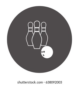O ícone de boliche. Símbolo do jogo. Ilustração de vetor plano