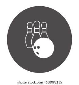 The bowling icon. Game symbol. Flat Vector illustration