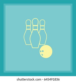 The bowling icon. Game symbol. Flat Vector illustration