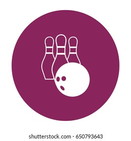 The bowling icon. Game symbol. Flat Vector illustration