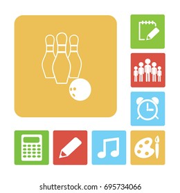 The bowling icon. Game symbol. Flat Vector illustration