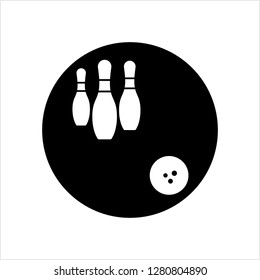 Bowling Icon, Bowling Game Vector Art Illustration