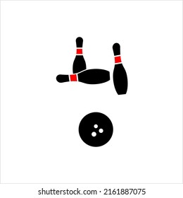Bowling Icon, Bowling Game Vector Art Illustration