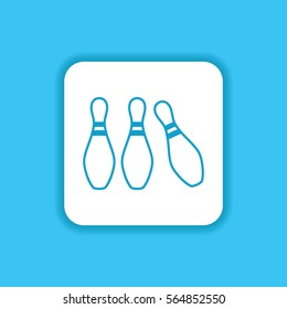 Bowling Icon. Graphic Flat Isolated Outline Style Symbol for Use Web, Mobile and Everything 