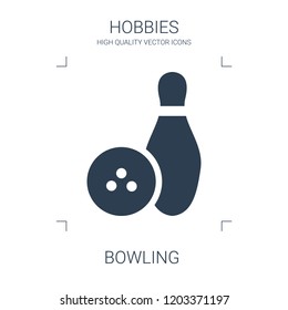 bowling icon. high quality filled bowling icon on white background. from hobbies collection flat trendy vector bowling symbol. use for web and mobile