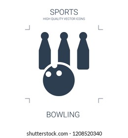 bowling icon. high quality filled bowling icon on white background. from sports collection flat trendy vector bowling symbol. use for web and mobile
