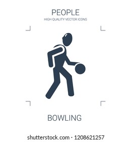 bowling icon. high quality filled bowling icon on white background. from people collection flat trendy vector bowling symbol. use for web and mobile