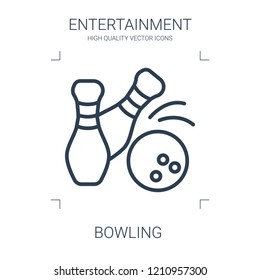 bowling icon. high quality line bowling icon on white background. from entertainment collection flat trendy vector bowling symbol. use for web and mobile