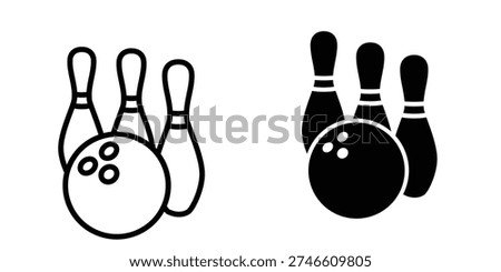 Bowling icon illustration design template 
