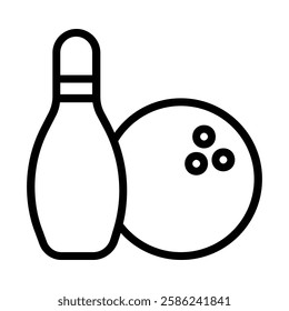 Bowling icon illustration in line style. Perfect for website mobile app presentation. Suitable for any user interface and user experience