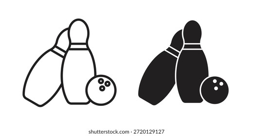 Ilustración de icono de bolos, Vector de línea delgada, signo de Diseño web,