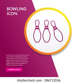Bowling Icon. Info Board Graphic Vector Isolated. Outline Style Design