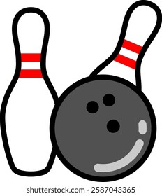 The bowling icon isolated on white background