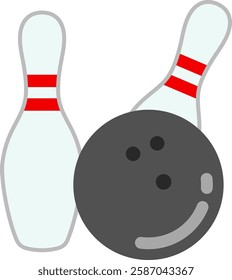 The bowling icon isolated on white background