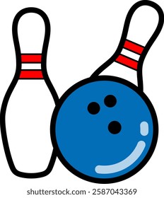 The bowling icon isolated on white background