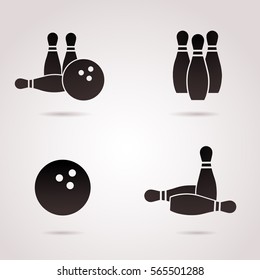 Bowling icon isolated on white background. Vector art.