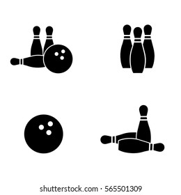 Bowling icon isolated on white background. Vector art.