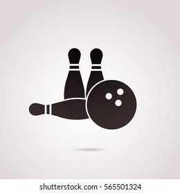 Bowling icon isolated on white background. Vector art.