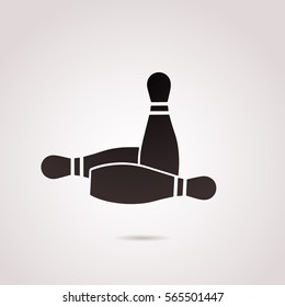 Bowling icon isolated on white background. Vector art.