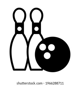 Bowling icon isolated vector illustration. High quality black style vector icon
