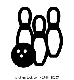 Bowling icon isolated vector illustration. High quality black style vector icon