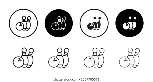 Bowling icon Line Art Logo set