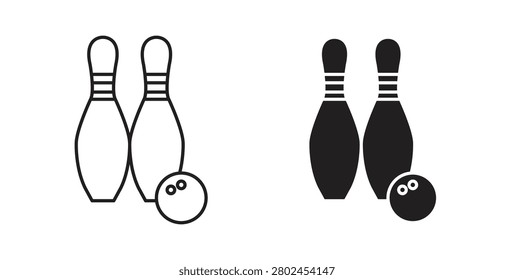 Bowling icon line and filled style suitable for web and mobile application