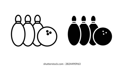 Bowling icon line logo set. EPS10