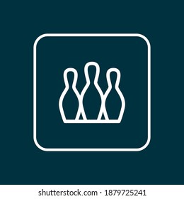 Bowling icon line symbol. Premium quality isolated skittles element in trendy style.