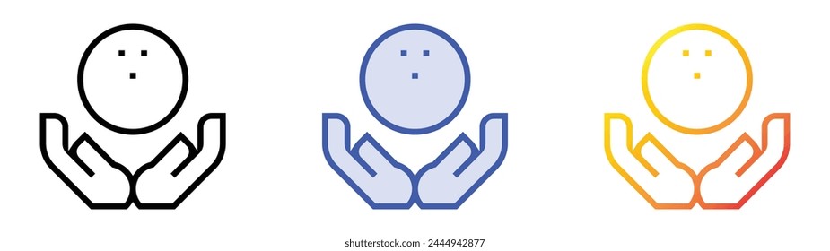 bowling icon. Linear, Blue Fill and Gradient Style Design Isolated On White Background