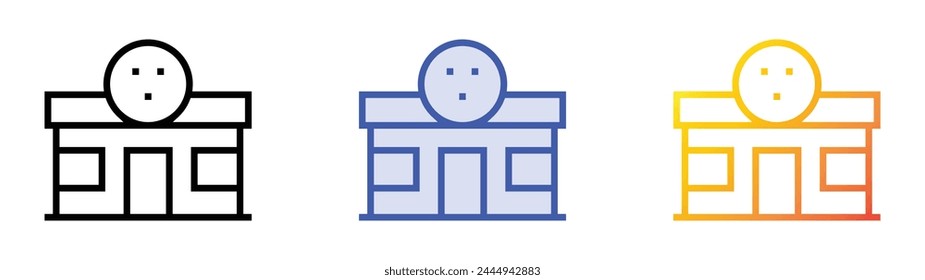bowling icon. Linear, Blue Fill and Gradient Style Design Isolated On White Background