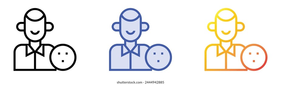 bowling icon. Linear, Blue Fill and Gradient Style Design Isolated On White Background