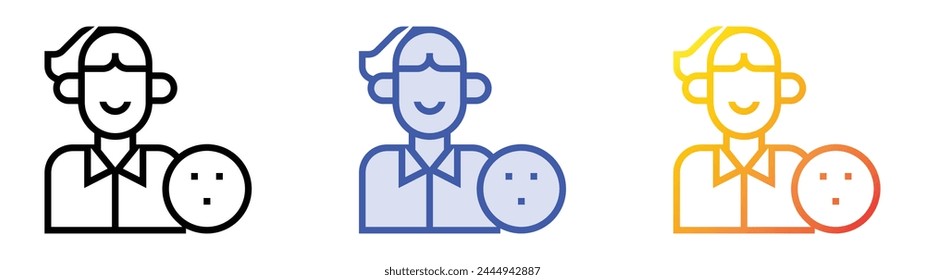 bowling icon. Linear, Blue Fill and Gradient Style Design Isolated On White Background