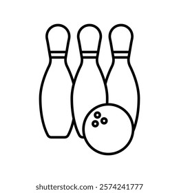 Bowling icon linear logo isolated